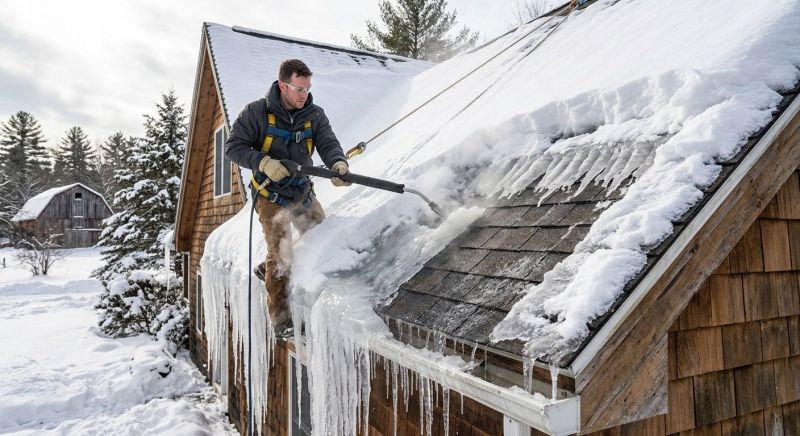 Roof Ice Dam Removal in Oklahoma City, OK